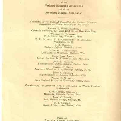 Inside of front cover, Health Requirments