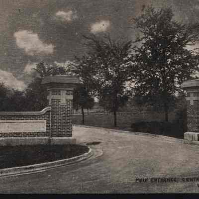 Postcard, Central State, Main Entrance
