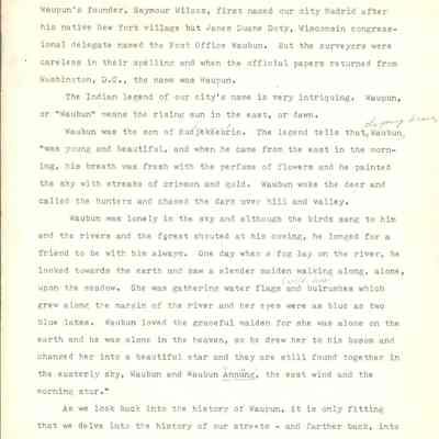 How Waupun Got Its Name