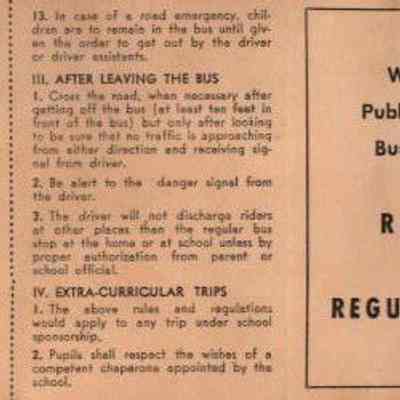 Waupun School Bus Riders, Rules & Regulations