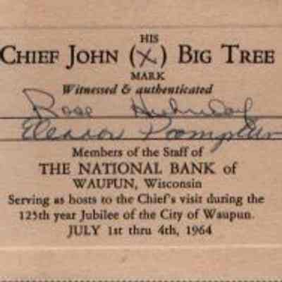 Chief John Big Tree, National Bank Card, 1964