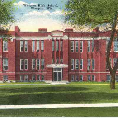 Postcard, Waupun High School, Color