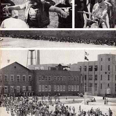 Bikers visit the Waupun Correctional Institution.