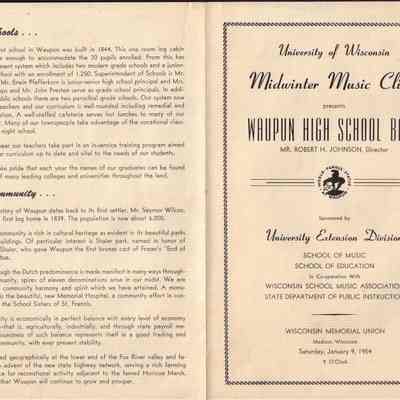 Waupun High School Band Midwinter Music Clinic (Jan 9 1954)