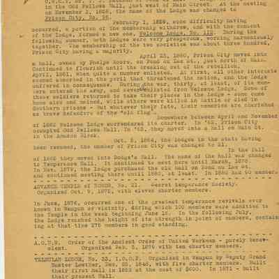 Histories, Temperance Societies