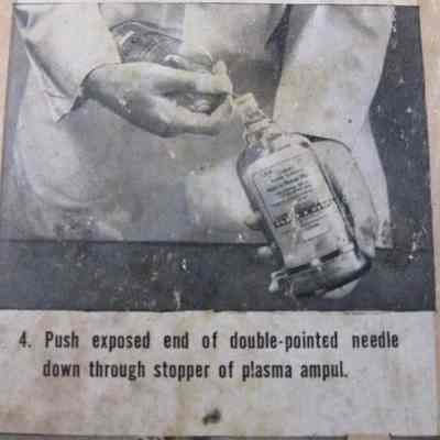 Steps in applying plasma I.V.