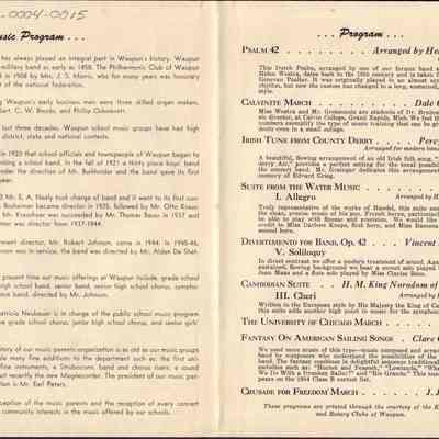 Waupun High School Band Midwinter Clinic (Jan 9 1954): Origformat: Other