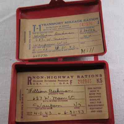 Red box with gas ration books