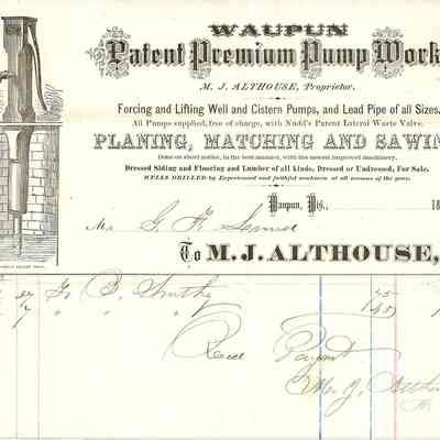 Bill from Althouse Pump Company.