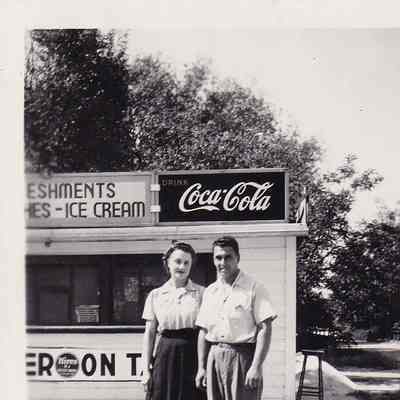 Photo, Gale and Wife at Bell's Concession Stand