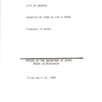 City of Waupun Proposal to annex