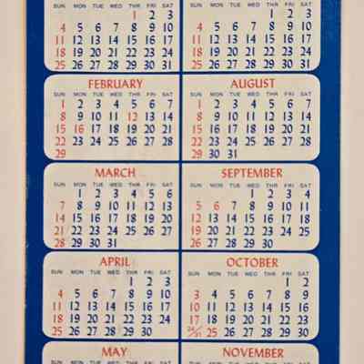 Calendar, Cy's Repair Shop, 1976
