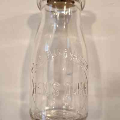 Milk Bottle, Dairy, Rens Dairy, Half Pint