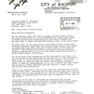 Letter of annexation request