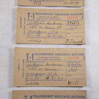T-1 Mileage Ration book