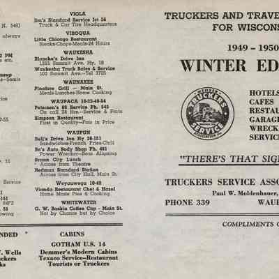 Guide, 1949-1950, Truckers Service Association, Inc., Paul Moldenhauer