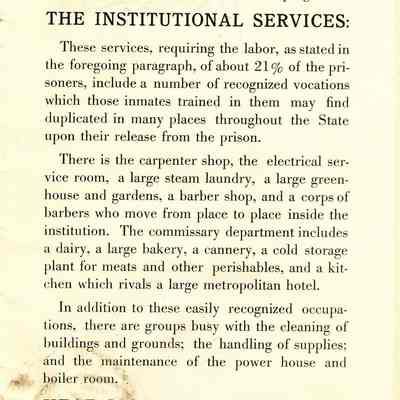 Visitor's booklet from the Prison.