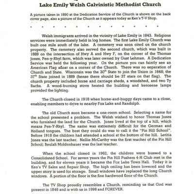 Lake Emily Welsh Calvinistic Methodist Church