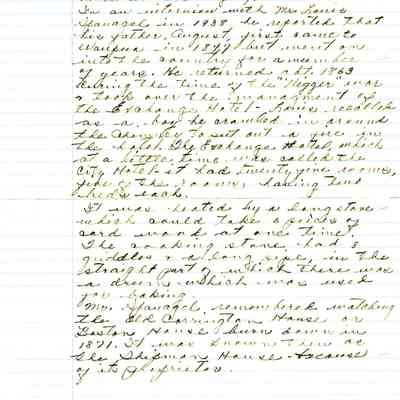 Business, Histories, Exchange Hotel, Recollections of Louis Spanagel
