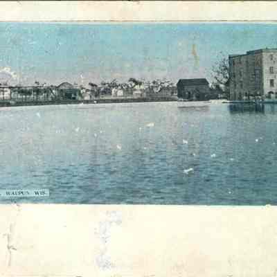 Postcard, Canning Factory, Stone Mill, Mill Pond, Madison Street Bridge