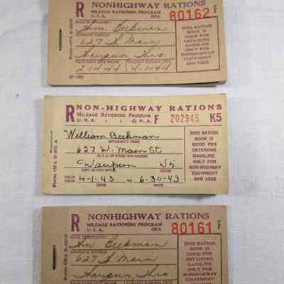 R Nonhighway gas ration book
