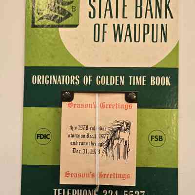 Calendar, State Bank, 1978