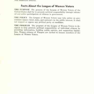 League of Women Voters, "This is Waupun."