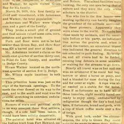 Page from  Historical Sketch of Waupun