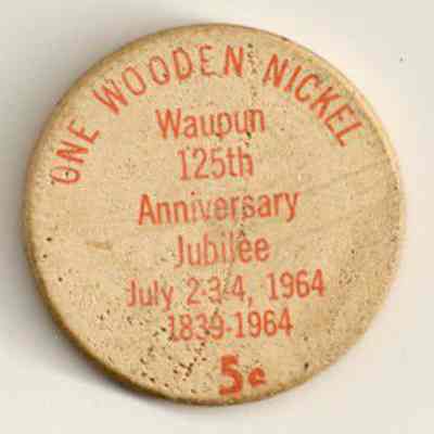 Wooden Nickel, 125th Jubilee, 1964, Either Bank