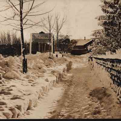 Postcard, Storms, Madison Street Bridge, Cemetery Fence