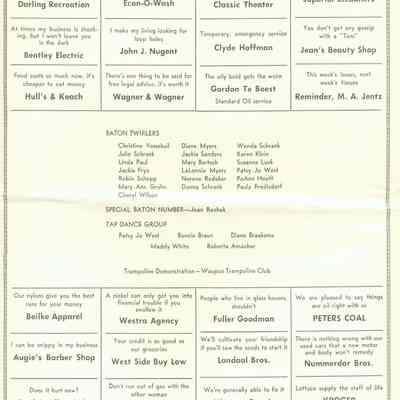Program, 1960 Variety Show, College Club and Kiwanis Club