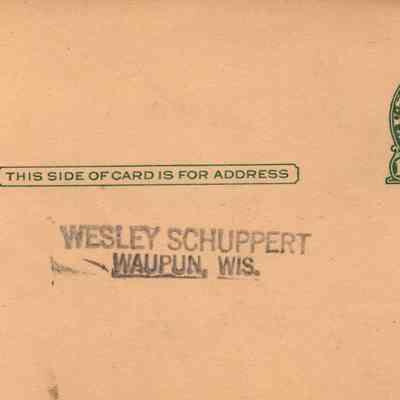 Postcard, Wesley Schuppert