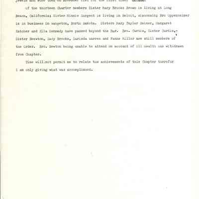 History of Waupun #144 O. E. S.
