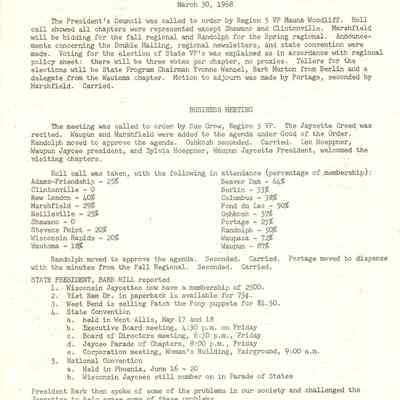President's Council, March 30, 1968