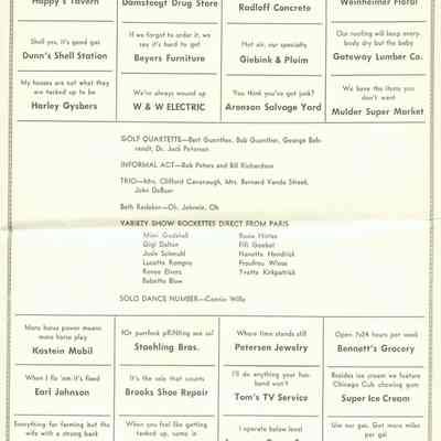 Program, 1960 Variety Show, College Club and Kiwanis Club