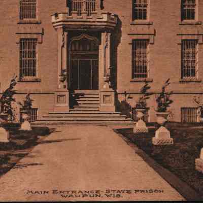 Postcard, Corrections, Wisconsin State Prison, Main Entrance