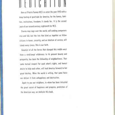 Dedication from WLS in Family Album