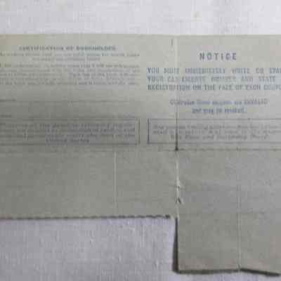 Back of A Basic Mileage Ration ID