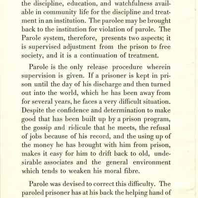 Visitor's booklet from the Prison.