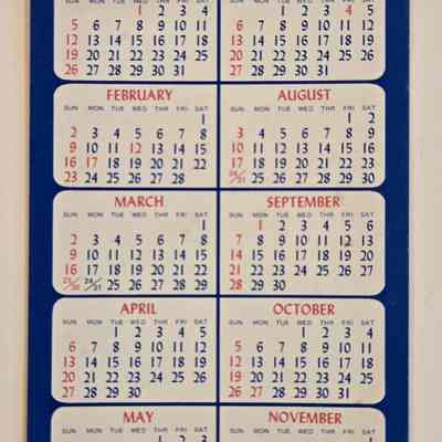 Calendar, Cy's Repair Shop, 1975
