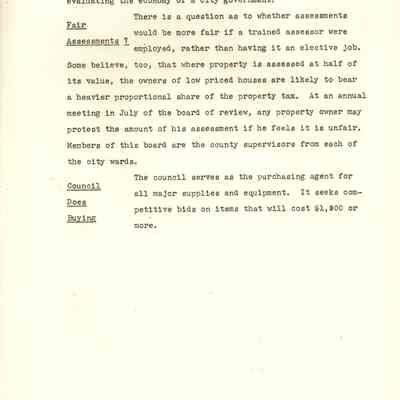 Fair assessments/Council purchasing