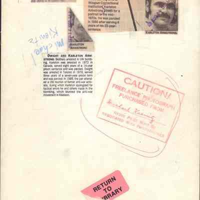 Info on back of photo of Karleton Armstrong