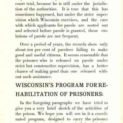 Visitor's booklet from the Prison.