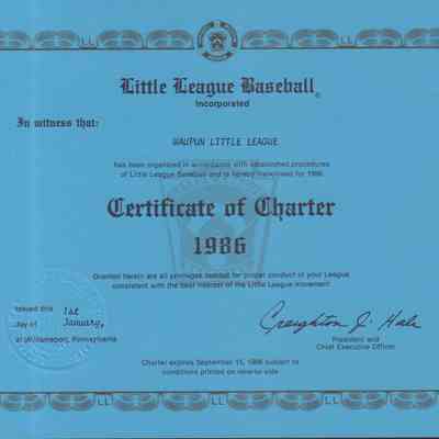 Charter, 1986 Little League