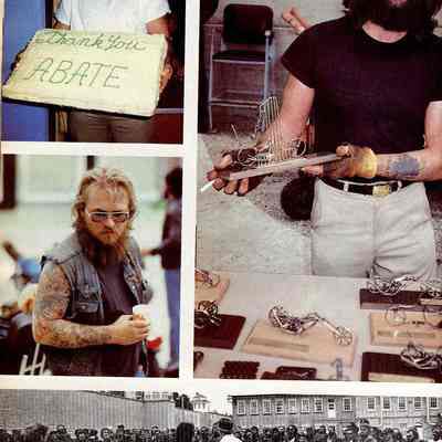 Bikers visit the Waupun Correctional Institution.