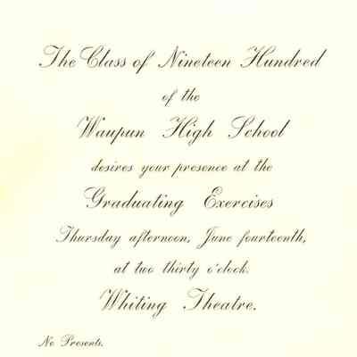 Class of 1900 Graduating Exercises.