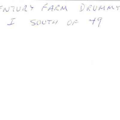 Back of photo of 1849 Drummy Century Farm