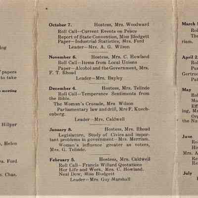 W.C.T.U Women's Christin Temperance Union (1914-1915): Origformat: Other