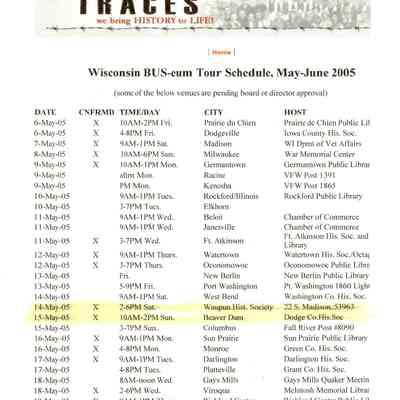 WI BUS-eum Tour Schedule