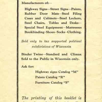 Visitor's booklet from the Prison.